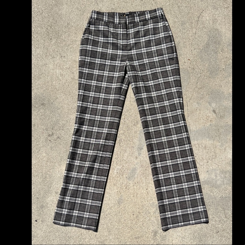 Maje Size 38 High Waisted Plaid Pants